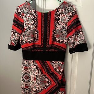 ASOS Closet Kimono Sleeve Paisley Dress with Wrap Front and Obi Belt
